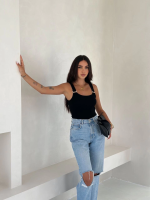 Ottoman Toka Askılı Bluz Siyah S4194 (Beden: S) - Görsel 5