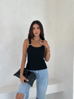 Ottoman Toka Askılı Bluz Siyah S4194 (Beden: S) - Görsel 6