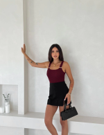 Ottoman Toka Askılı Bluz Bordo S4194 (Beden: S) - Görsel 3