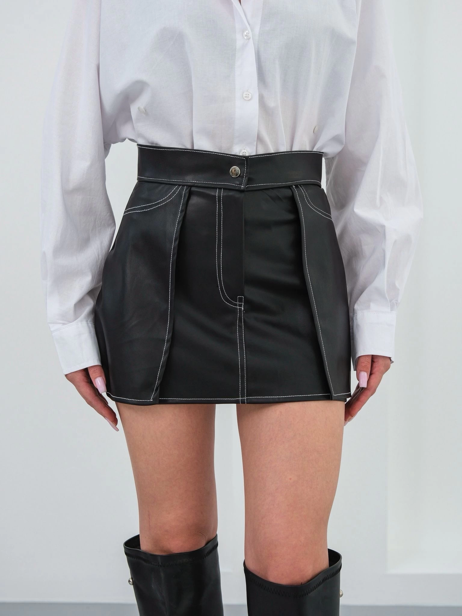 1234260_kontrast-deri-etek-siyah-w260015-12317083-sw1536sh2048.png Kontrast Deri Etek Siyah W260015 (Beden: M) - Görsel 7