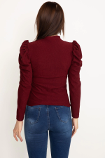 Prenses Kol Bluz Bordo W3125 (Beden: M) - Görsel 2