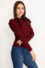Prenses Kol Bluz Bordo W3125 (Beden: M) - Görsel 3