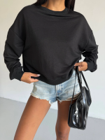 2 İplik Bisiklet Yaka Sweat Siyah F2339 (Beden: M)