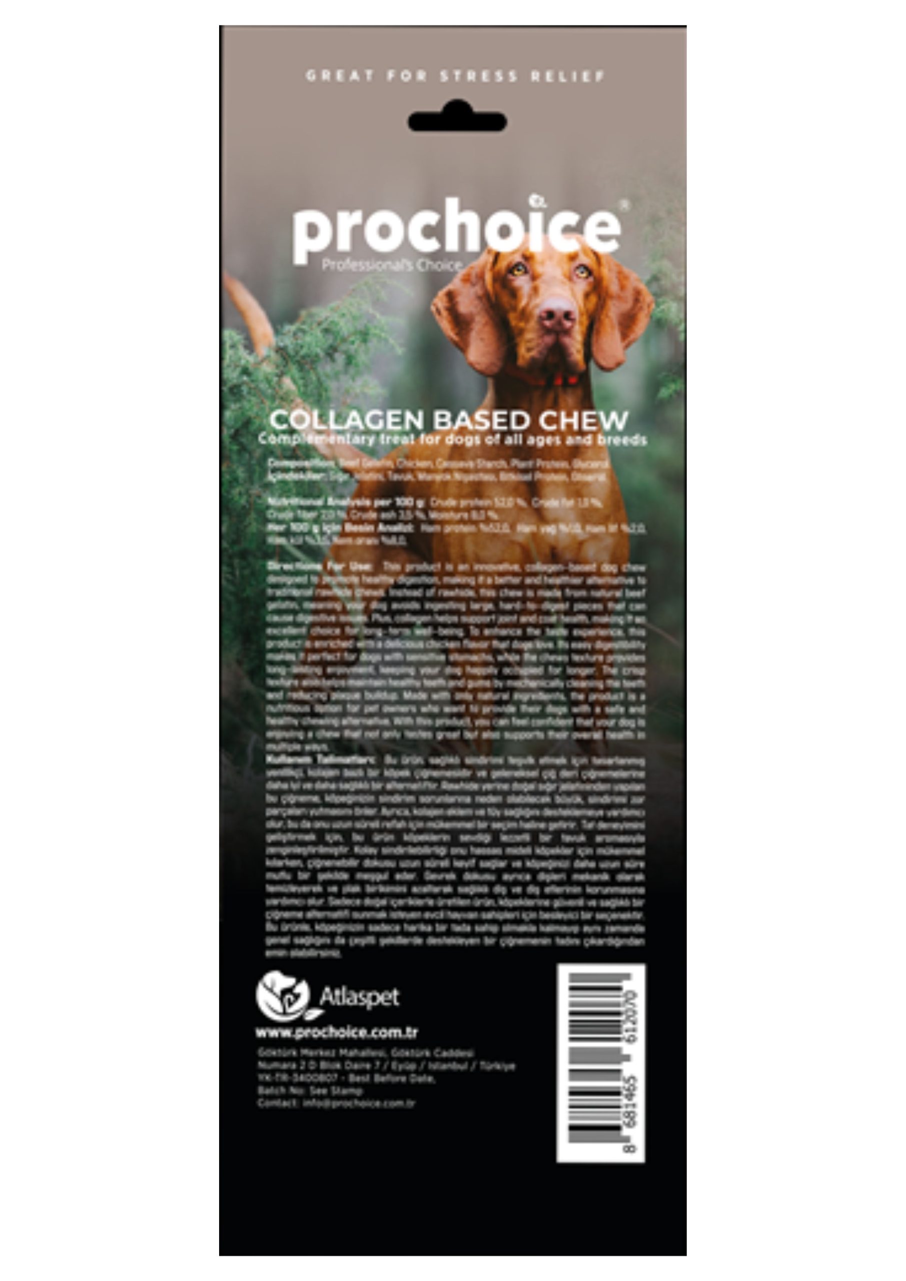 1241790_nmTRZt2SEX_20251120.jpeg Prochoice Natural Collagen Based Chew, Kolajen Kemik Köpek Ödülü 3 parça - Görsel 2
