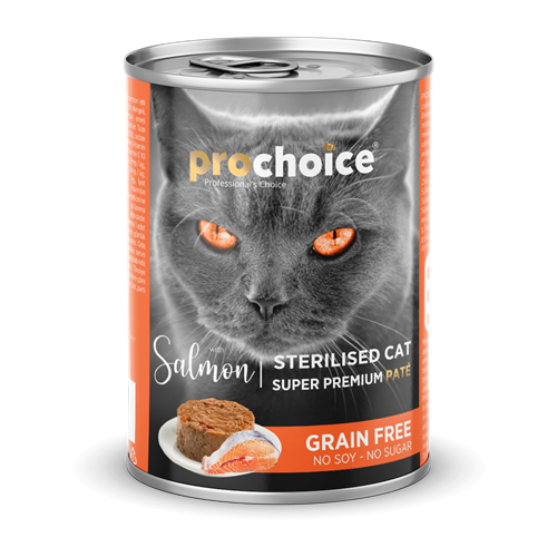 181prochoice20pate_salmon_400gr_sterilised20cat.png Prochoice 400 gr X 12 ADET Yetişkin Kediler İçin, Tahılsız, Somon Balıklı Ezme - Görsel 1