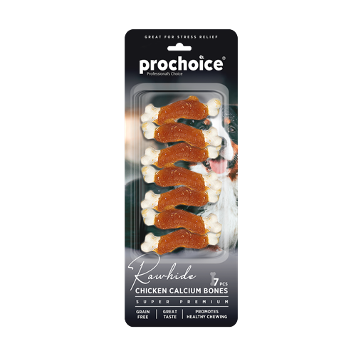 288Chicken20Calcium20Bones.png Prochoice 7 parça Chicken Calcium Bones, Tavuk Sargılı Kalsiyum Kemik Köpek Ödülü - Görsel 1