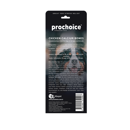 288Chicken20Calcium20Bones20back.png Prochoice 7 parça Chicken Calcium Bones, Tavuk Sargılı Kalsiyum Kemik Köpek Ödülü - Görsel 2