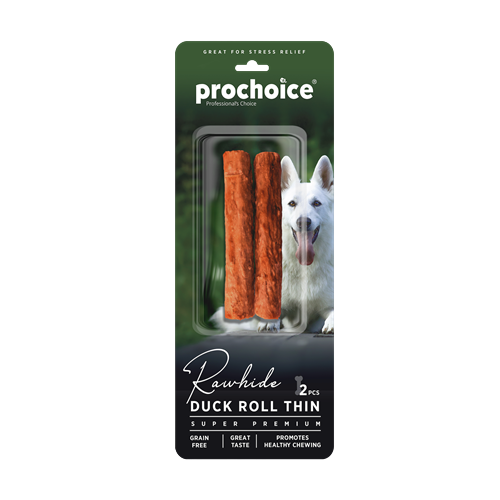 289Duck20roll20thin.png Prochoice 2 parça Duck Roll Thin, Ördek Derili Köpek Ödül Çubuğu - Görsel 1