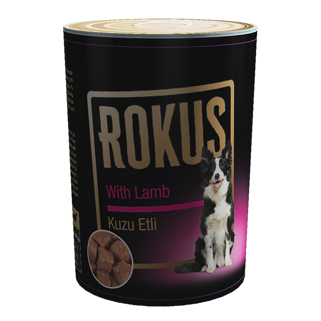 32309225.jpg ROKUS KUZU ETLI KÖPEK KONSERVESI 410 GR X 6 ADET - Görsel 1