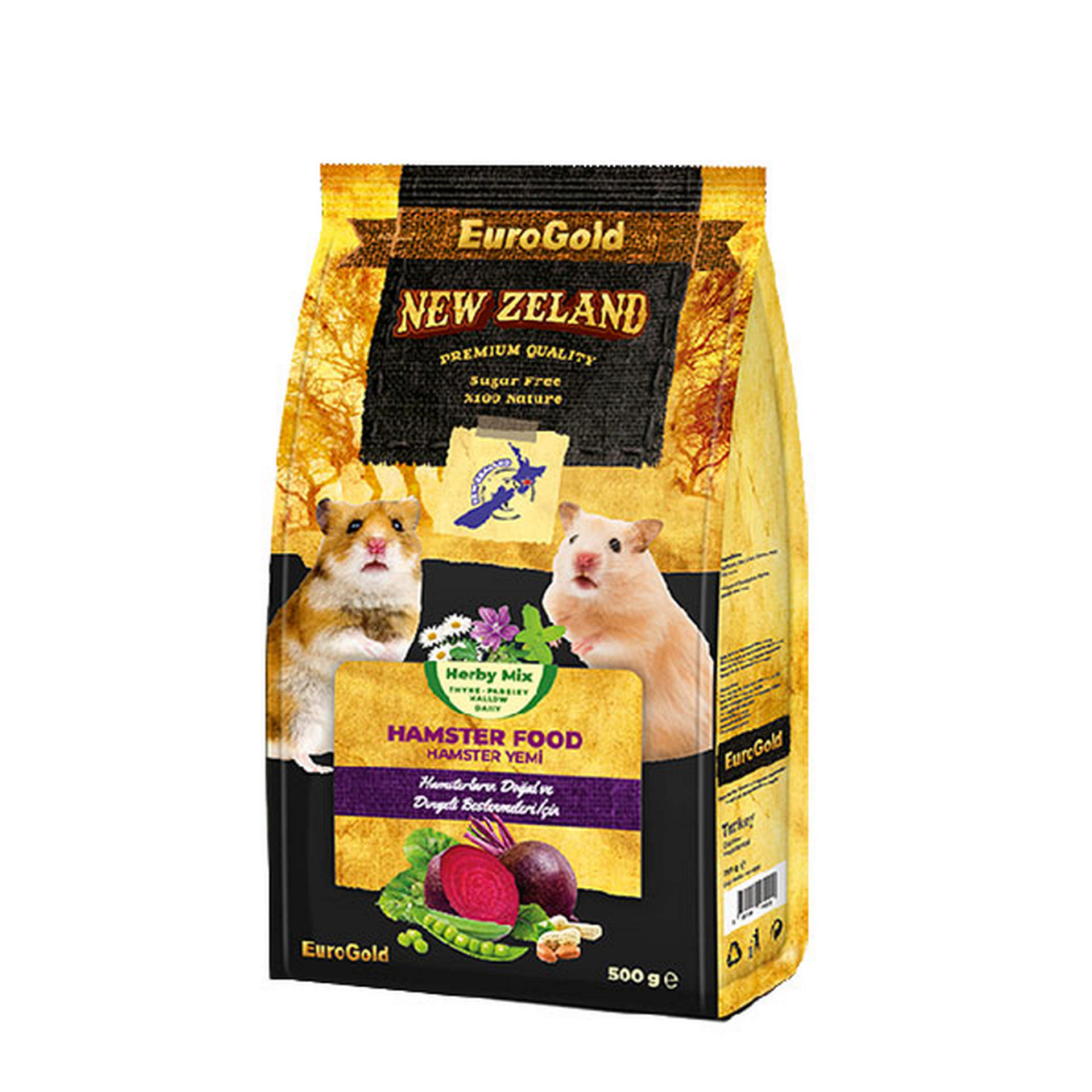 451-3086.jpg EUROGOLD WORLD NEW ZELAND HAMSTER YEMI 500 GR. X 2 ADET - Görsel 1