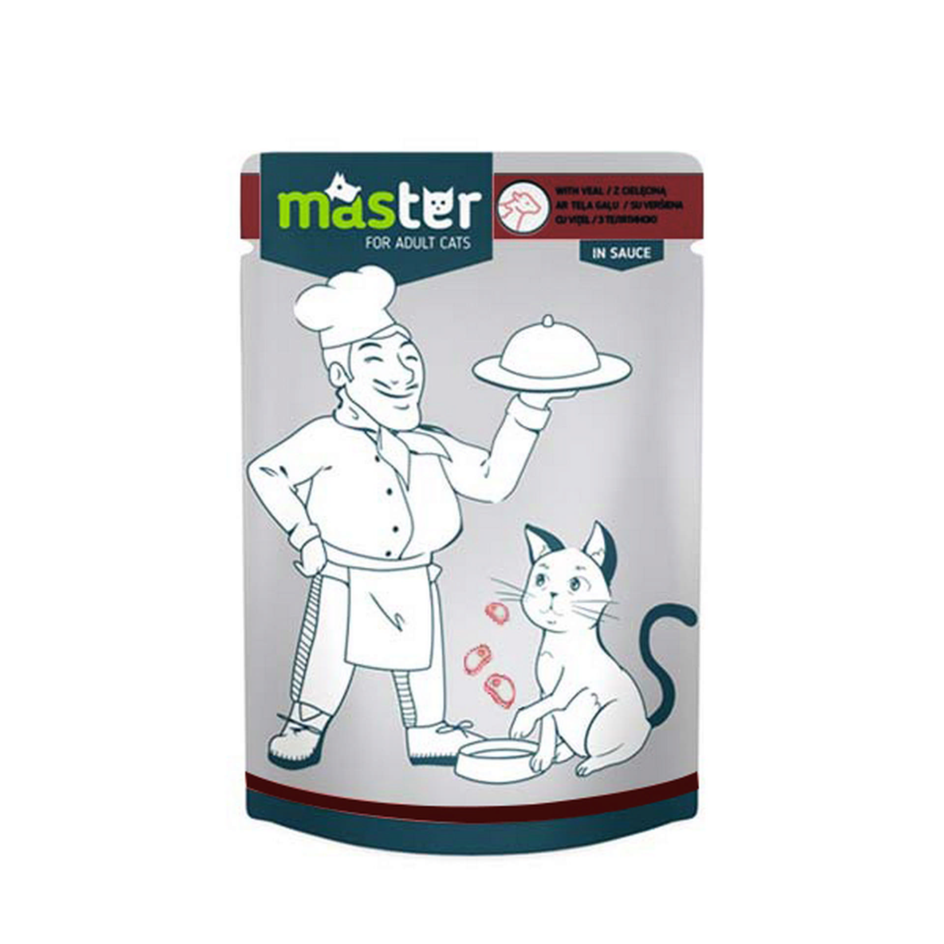 456-M6397.jpg MASTER DANA ETLI POUCH KEDI MAMASI JÖLE 80 GR X 6 ADET - Görsel 1