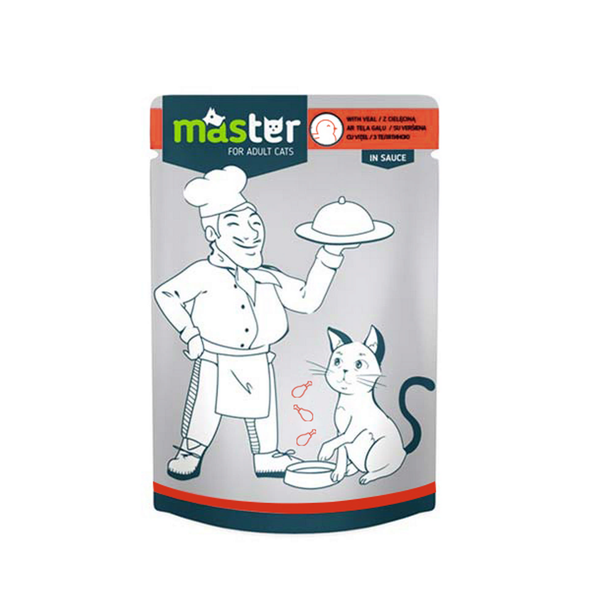 456-M6398.jpg MASTER KÜMES HAYVANLI POUCH KEDI MAMASI JÖLE 80 GR X 6 ADET - Görsel 1