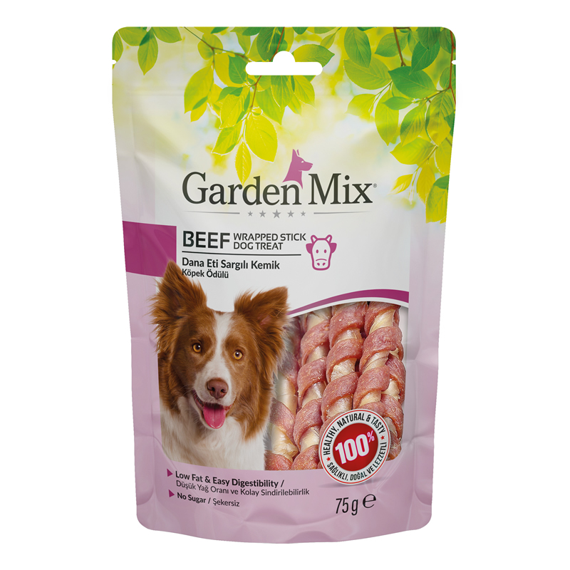 606e906e1bfc51b5221eaad2eaa44043.jpg GARDEN MIX DANA ETLI KEMIK KÖPEK ÖDÜLÜ 75 GR X 4 ADET - Görsel 1