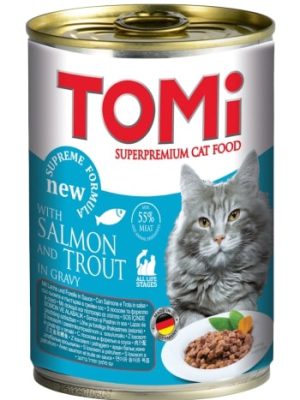 TOMI KEDI SOMONLU ALABALIKLI YAŞ MAMA 400 GR X 6 ADET