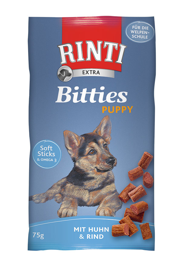 82998987.jpg RINTI EXTRA TAVUK-SIĞIR ETLI YAVRU KÖPEK ÖDÜL 75 GR X 4 ADET - Görsel 1