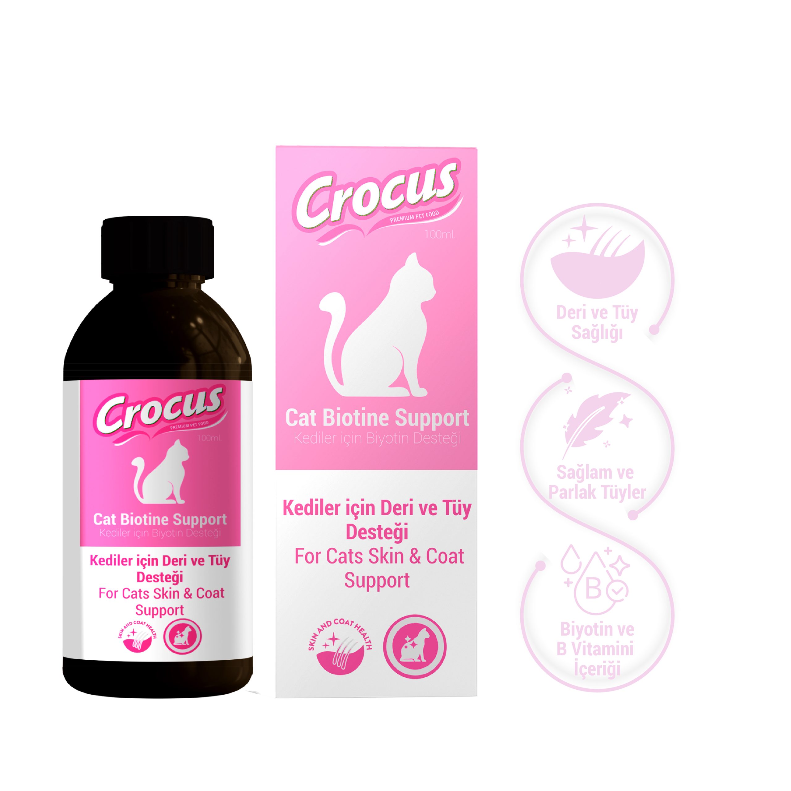 864e23037802ee6fc8a875c99ab01ed0.jpg CROCUS KEDI TÜY SAĞLIĞI DAMLASI 100 ML X 2 ADET - Görsel 1