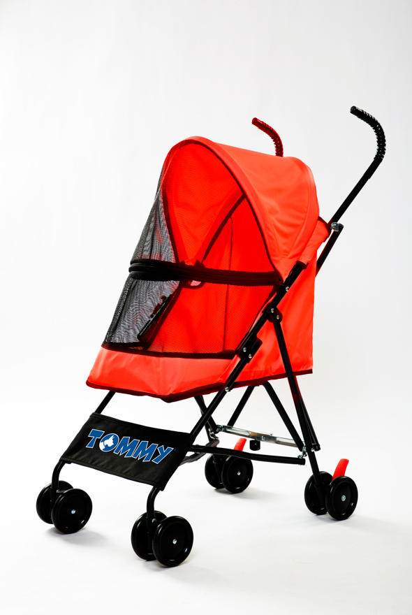 914bf408d303aa2ca39122a6ee8807ce.png Tommy Evcil Hayvan Arabası Kırmızı 76.5*44*99cm Max 15kg - Görsel 1