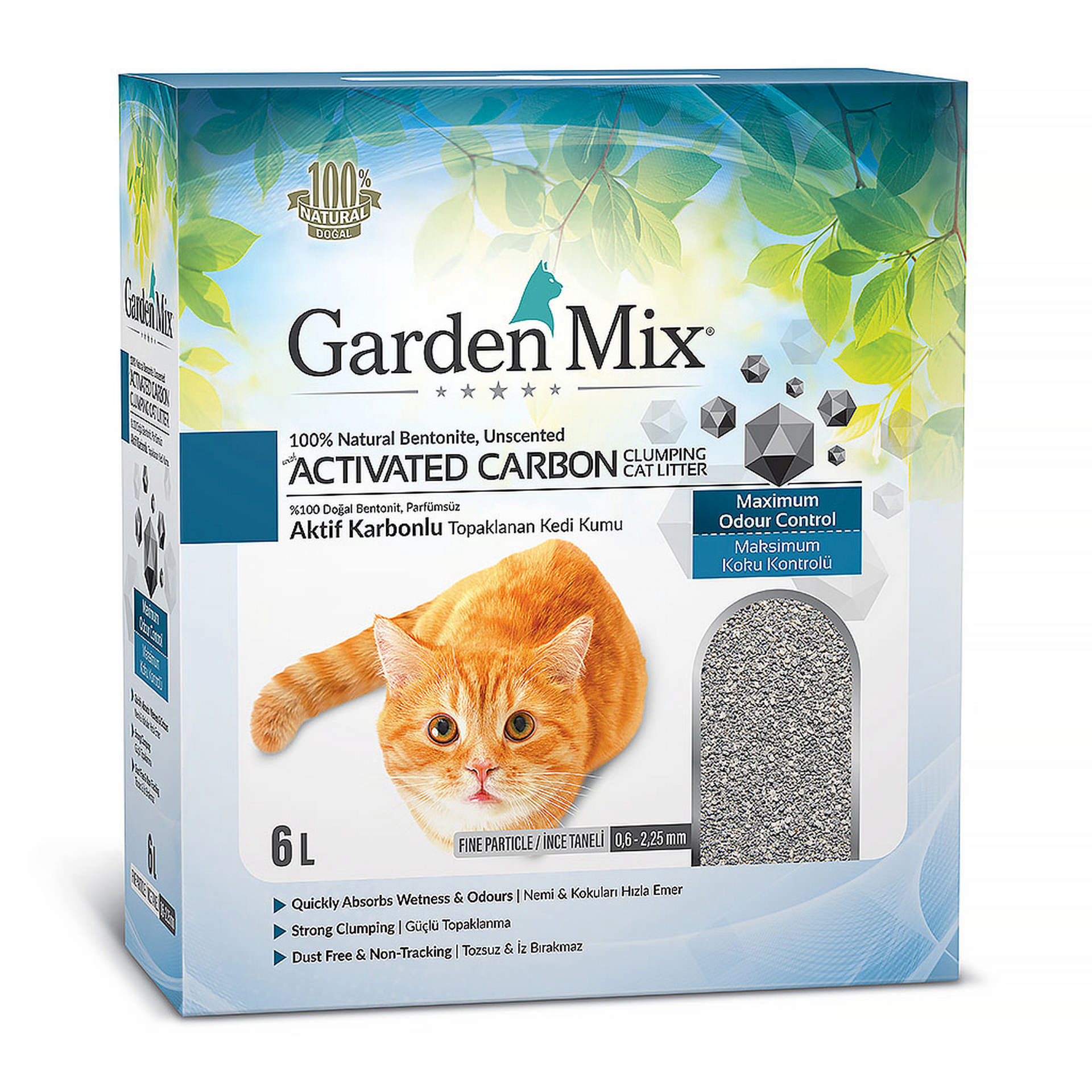 992561_75845146.jpg Gardenmix Bentonit Aktif Karbonlu Kedi Kumu 6 Lt - Görsel 1