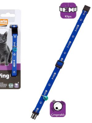 Karlıe Kedi Tasması Çıng. 30cm Mavi