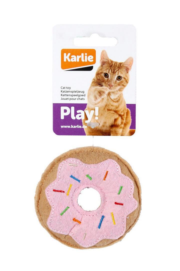 994918_74271521.jpg Karlie Peluş Kedi Oyuncağı 7,5 Cm Çörek Pembe - Görsel 1