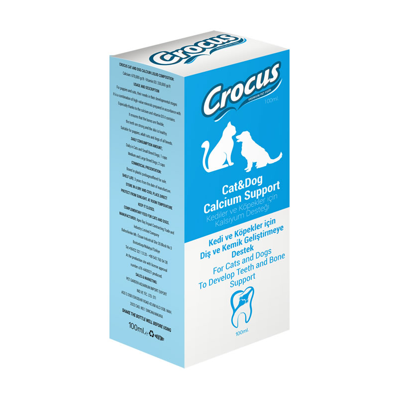 a4b992822957fc9fdaef396de5b0834c.jpg CROCUS KEDI&KÖPEK KALSIYUM DESTEK 100ML X 2 ADET - Görsel 1