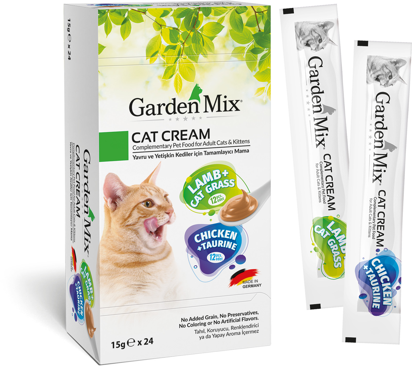 d3afd805081d53968f911092dcbc7df6.jpg GARDEN MIX KEDI KREMASI XXL TAVUK KUZU 24 X 15 GR X 1 ADET - Görsel 1