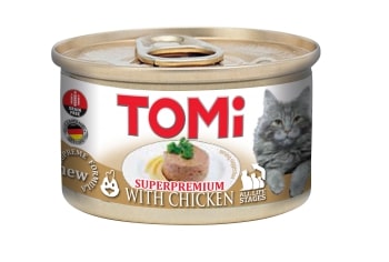 eeabd4f196a4719817311427ad1c1fd7.jpg TOMI KEDI TAVUKLU YAŞ MAMA 85 GR X 6 ADET - Görsel 1