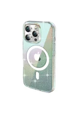 Joko iPhone 14 Pro Max Rasasi Simli Magsafe Kapak - Şeffaf