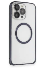 Joko iPhone 15 Pro Kılıf Metal Bumper Magneticsafe Kapak - Lacivert