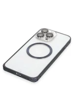 Joko iPhone 15 Pro Kılıf Metal Bumper Magneticsafe Kapak - Lacivert - Görsel 5
