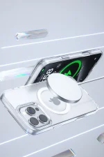 Joko iPhone 16 Gleam PC Sert Magsafe Kılıf - Şeffaf-Siyah - Görsel 4