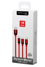 Konfulon S51 Lightning Kablo iphone Uyumlu 1M 3A - Kırmızı - Görsel 2