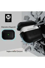 Movenchy Airpods 3 (3.nesil) MO-A8 Armor Kılıf - Siyah - Görsel 6