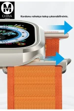 Movenchy Apple Watch Ultra 49mm MO-WT3 Alüminyum Camlı Kasa Ekran Koruyucu - Gold - Görsel 4