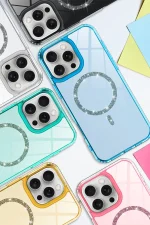 Newface Apple iPhone 14 Live Diamond Magsafe Kapak - Mavi - Görsel 2