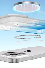 Newface Apple iPhone 14 Pummel Shiny Magsafe Kapak - Gold - Görsel 3