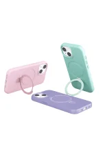 Newface Apple iPhone 14 Regal Magsafe Standlı Kapak - Açık Pembe - Görsel 5