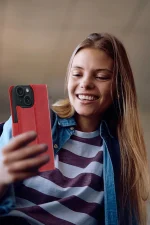 Newface Apple iPhone 15 Trend S Plus Kapaklı Kılıf - Kırmızı - Görsel 3