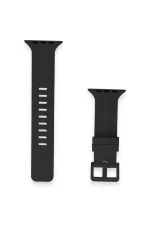 Newface Apple Watch 38mm KR408 Çizgili Silikon Kordon - Siyah - Görsel 2