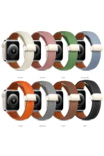 Newface Apple Watch 38mm KR414 Daks Deri Kordon - Koyu Yeşil - Görsel 2