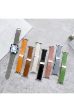 Newface Apple Watch 38mm KR414 Daks Deri Kordon - Koyu Yeşil - Görsel 3