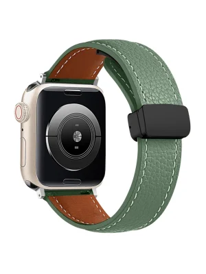 Newface Apple Watch 38mm KR414 Daks Deri Kordon - Koyu Yeşil