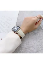 Newface Apple Watch 38mm KR414 Daks Deri Kordon - Koyu Yeşil - Görsel 6