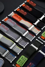 Newface Apple Watch 42mm Alice Kumaş Kordon - Mavi-Gri - Görsel 2