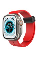 Newface Apple Watch 45mm KR412 Elegance Stylısh Kordon - Kırmızı