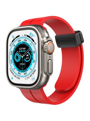 Newface Apple Watch 45mm KR412 Elegance Stylısh Kordon - Kırmızı