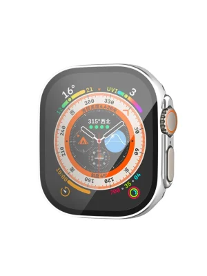 Newface Apple Watch Ultra 49mm Legend Camlı Kasa Ekran Koruyucu - Gümüş