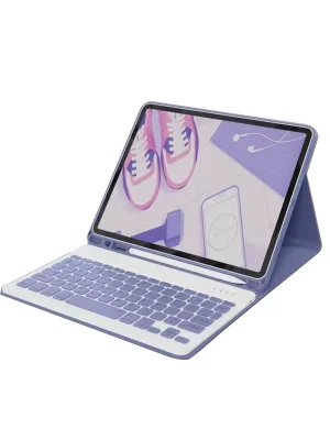 Newface iPad 2022 10.9 (10.nesil) Kılıf KC01 Smart Klavyeli Tablet Kılıfı - Derin Mor