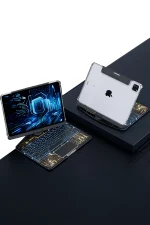 Newface JP11 iPad Pro 11 (2022) Kılıf Vales Dönen Ledli Klavyeli Tablet Kılıfı - Siyah - Görsel 3