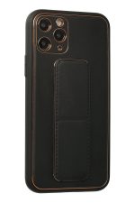 Newface iPhone 11 Pro Kılıf Coco Deri Standlı Kapak - Siyah - Görsel 2